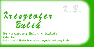 krisztofer bulik business card